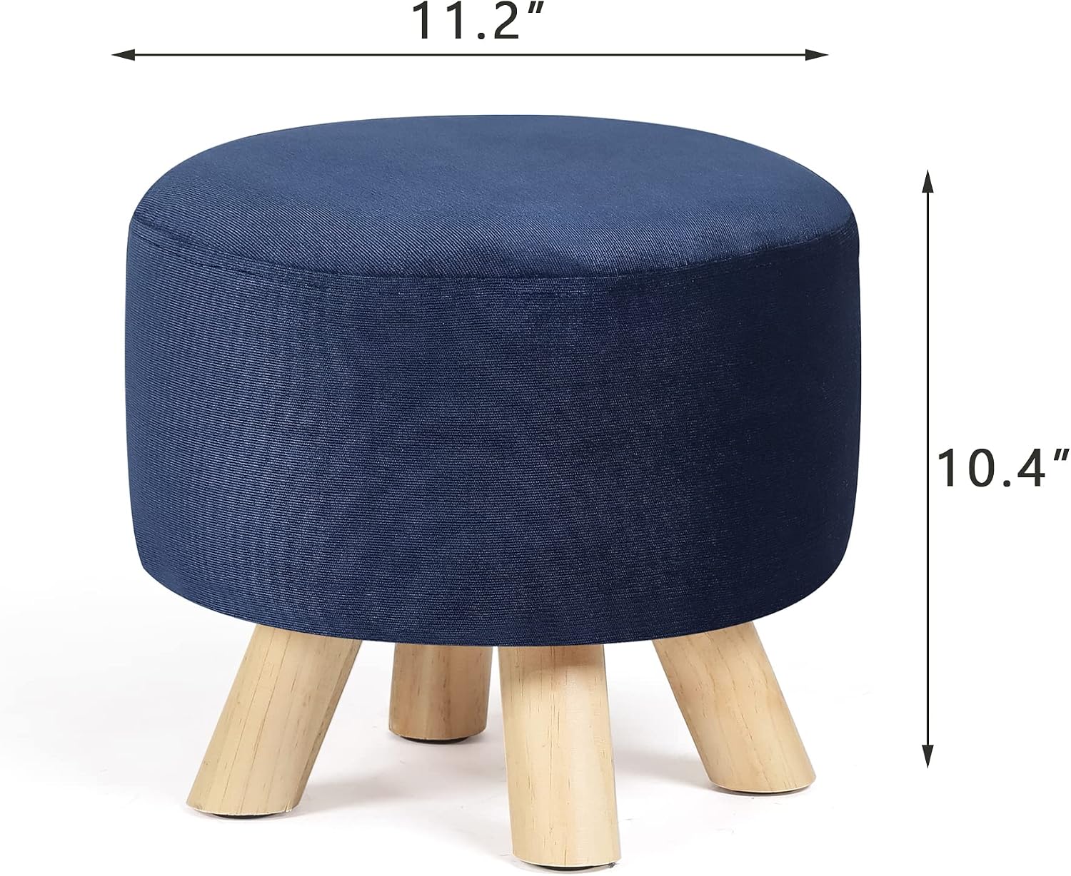 Round Velvet Ottoman Footstool – Upholstered Accent Stool for Living Room & Bedroom