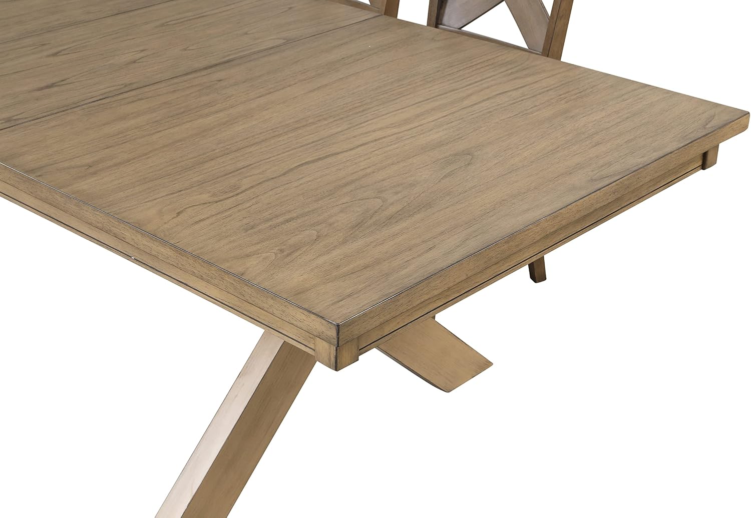 Extendable Farmhouse Dining Table, Rustic Wood Trestle Table with Leaf
