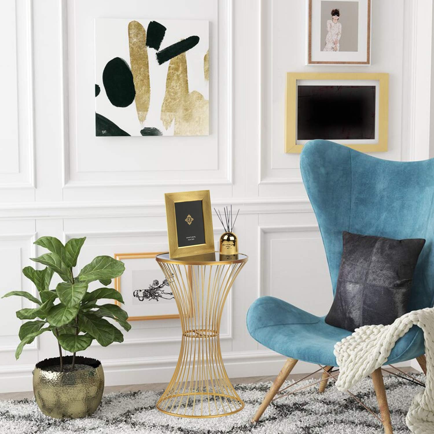 Folding Coffee Table, Accent Side Table for Living Room & Bedroom
