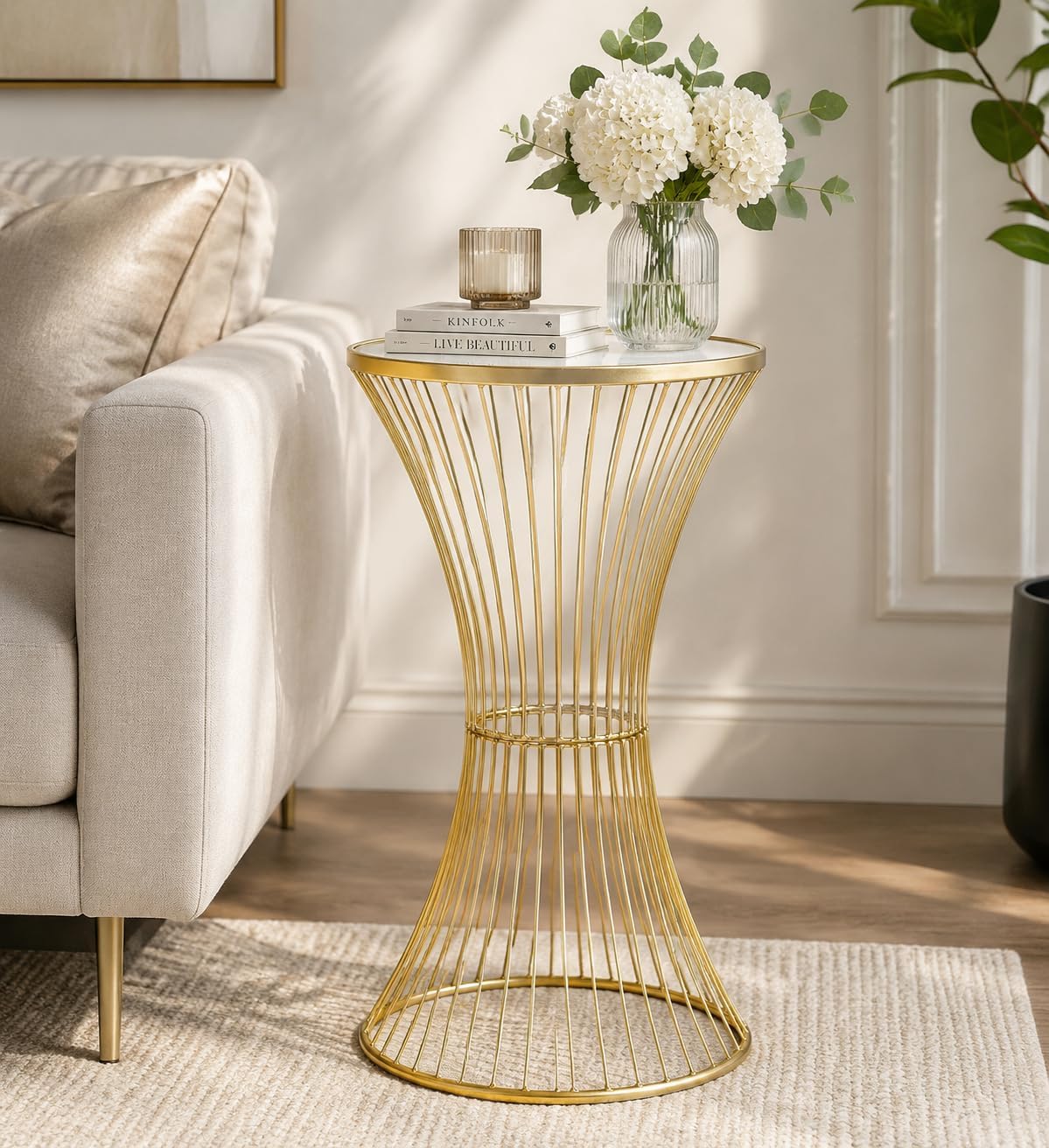 Folding Coffee Table, Accent Side Table for Living Room & Bedroom