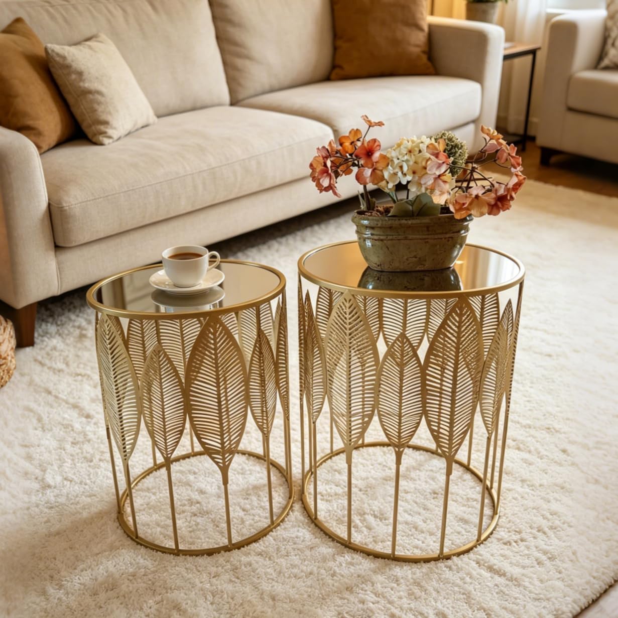 Gold Nesting Side Tables – Elegant Style, Flexible Space