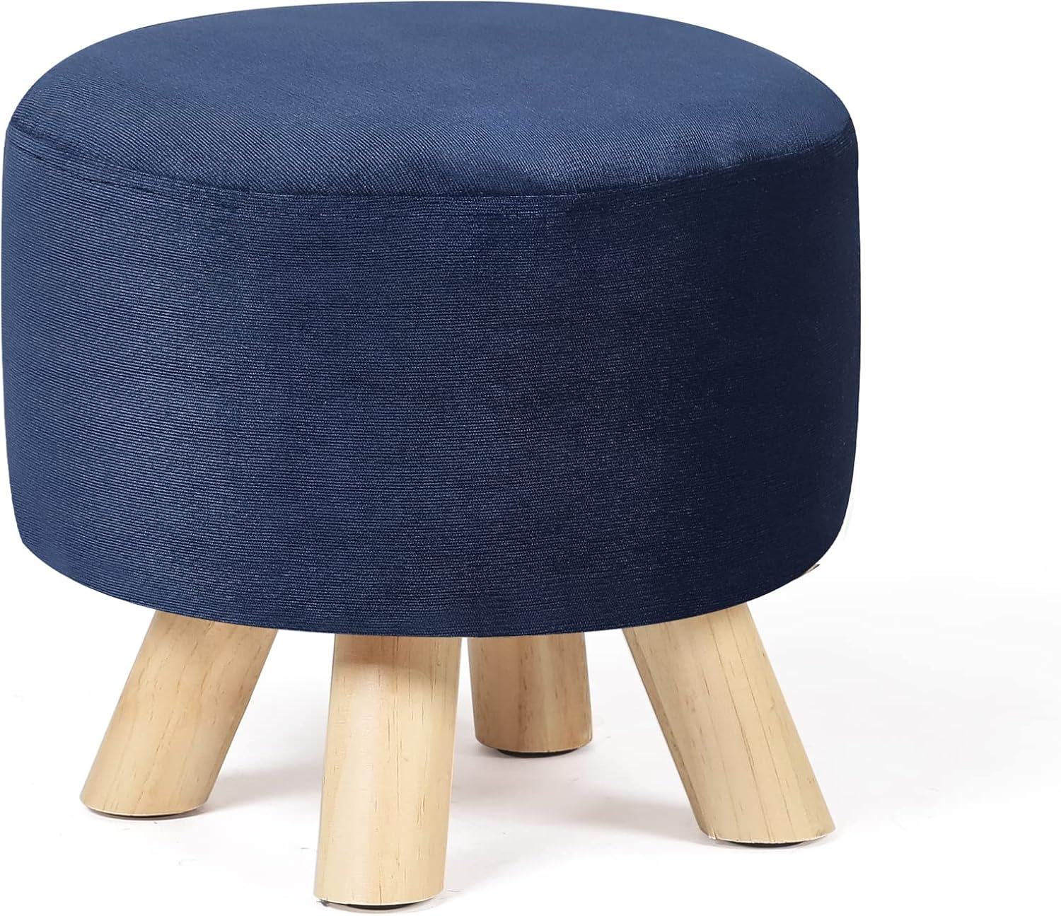 Round Velvet Ottoman Footstool – Upholstered Accent Stool for Living Room & Bedroom