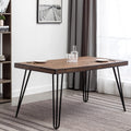 Industrial Dining Table, Rustic Wood Top with Black Hairpin Legs