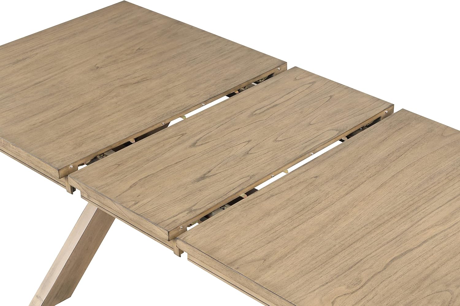 Extendable Farmhouse Dining Table, Rustic Wood Trestle Table with Leaf