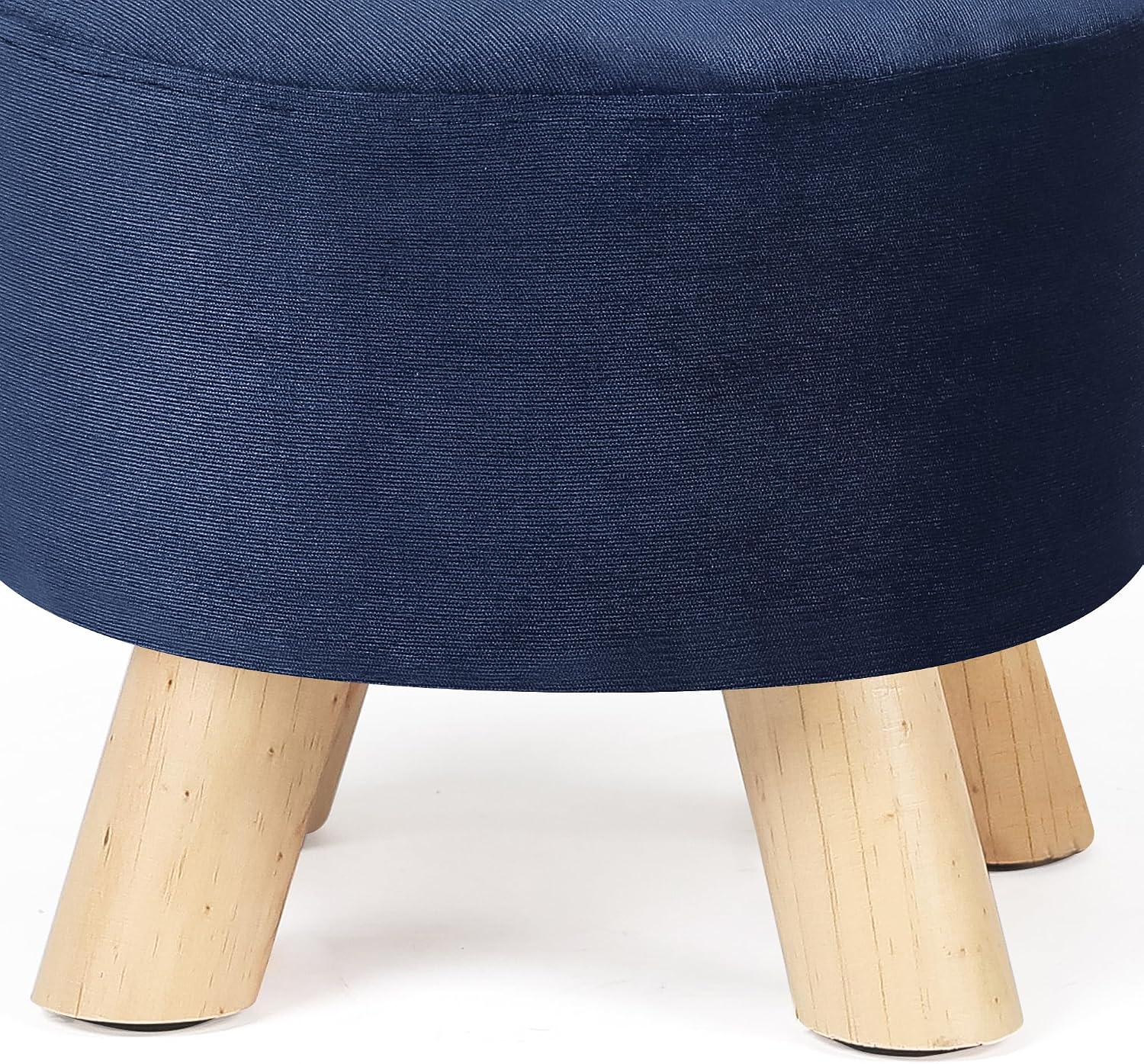 Round Velvet Ottoman Footstool – Upholstered Accent Stool for Living Room & Bedroom