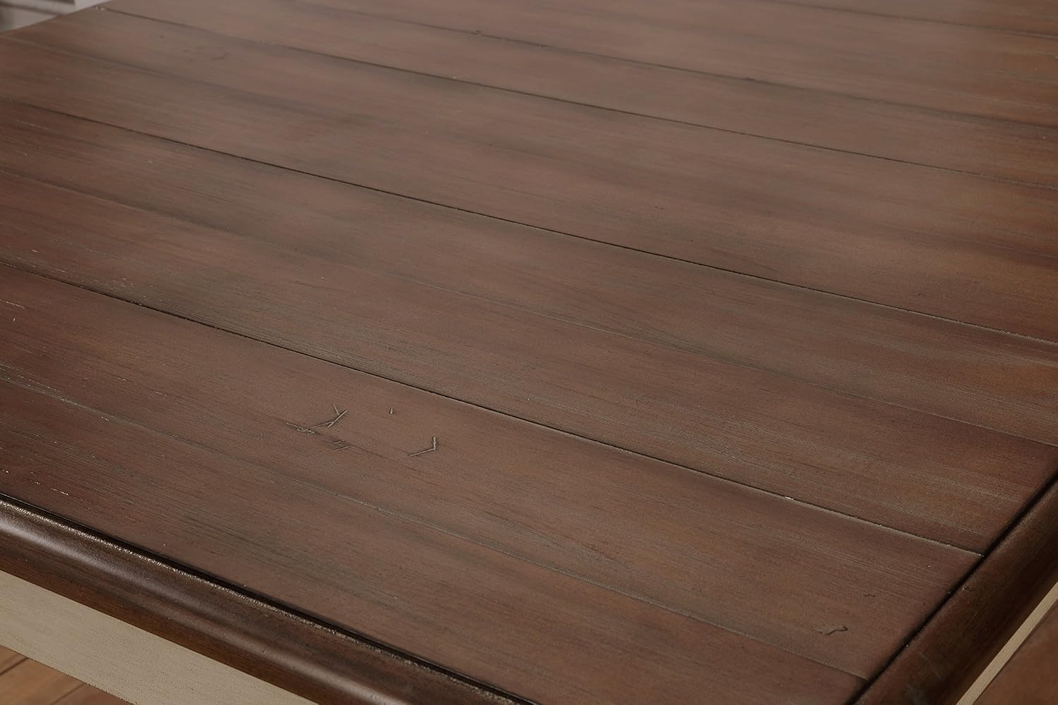 Weathered Oak Dining Table, Extendable Farmhouse Table with Turned Legs