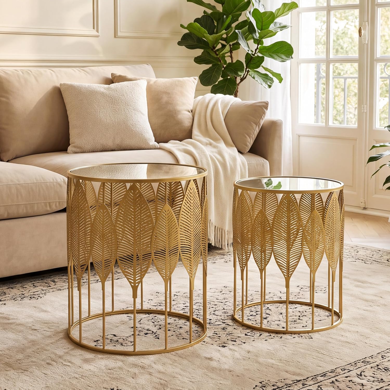Gold Nesting Side Tables – Elegant Style, Flexible Space