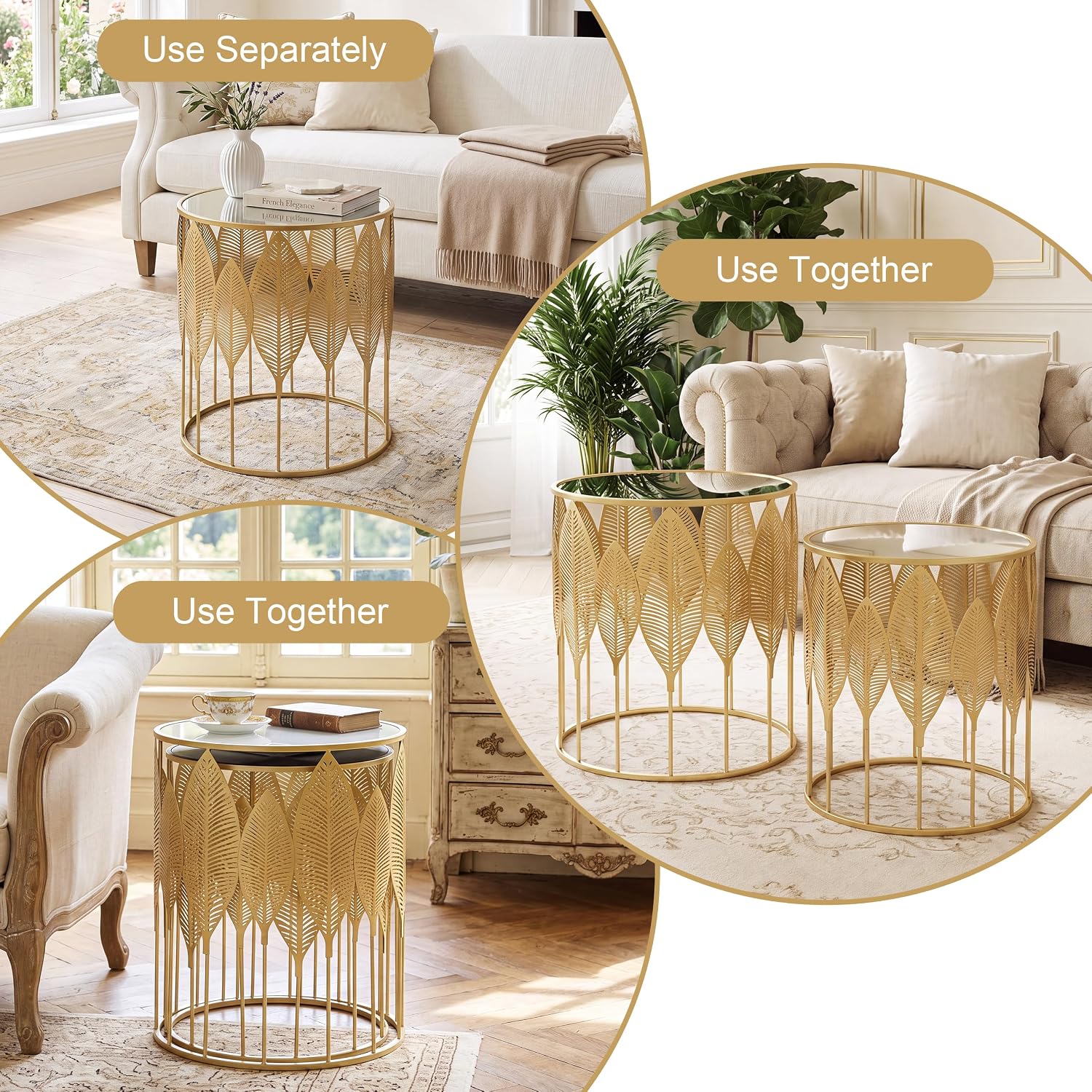 Gold Nesting Side Tables – Elegant Style, Flexible Space
