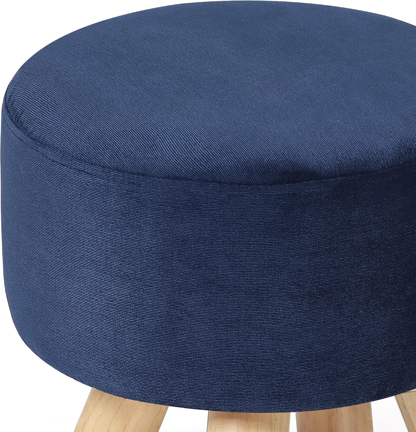 Round Velvet Ottoman Footstool – Upholstered Accent Stool for Living Room & Bedroom