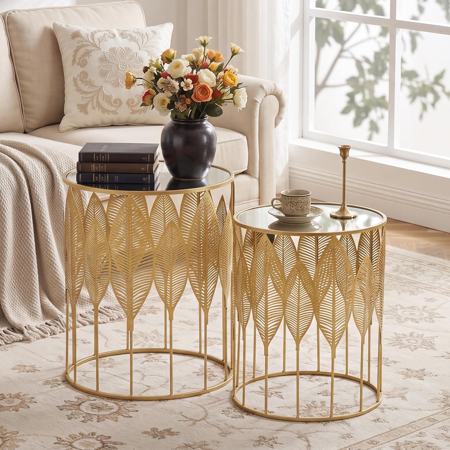 Gold Nesting Side Tables – Elegant Style, Flexible Space